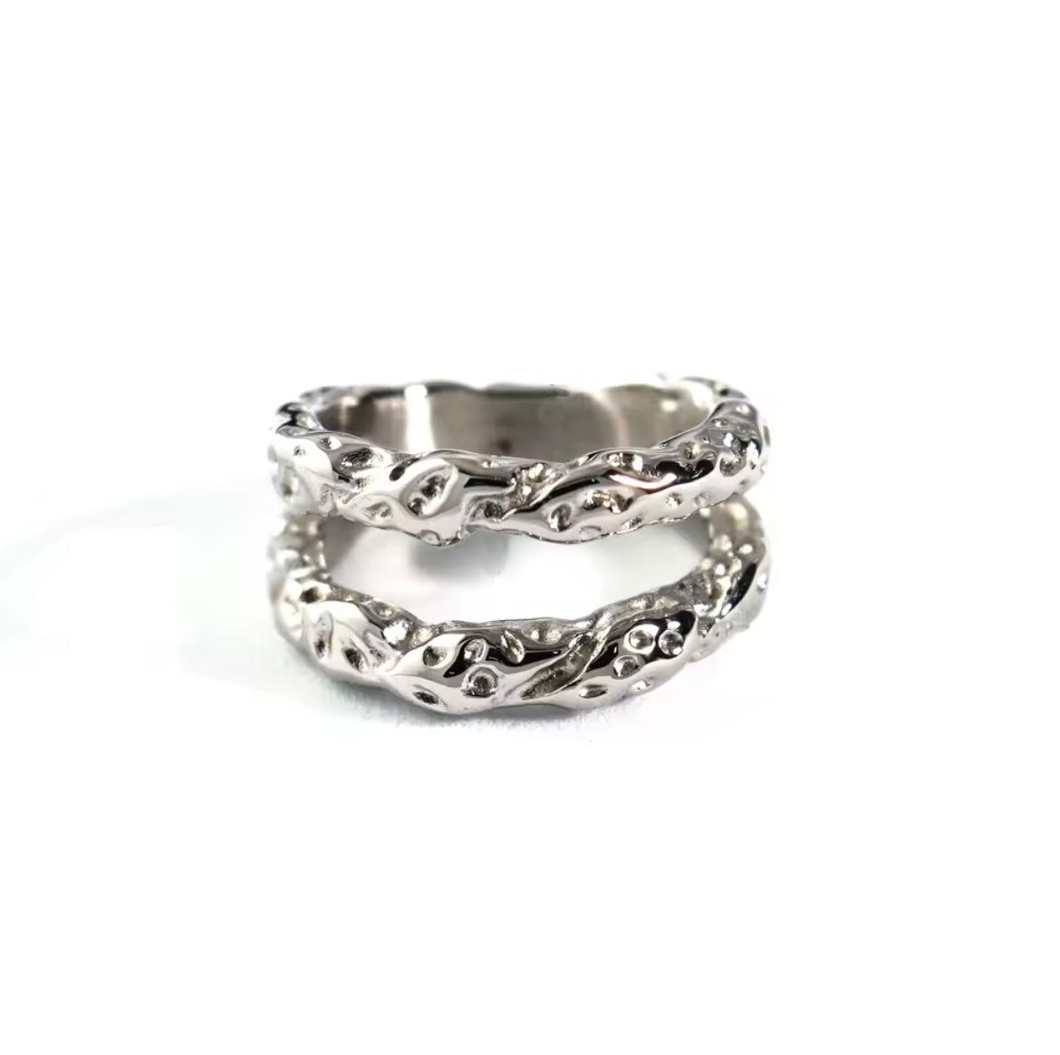 Silver Paisley Double Ring