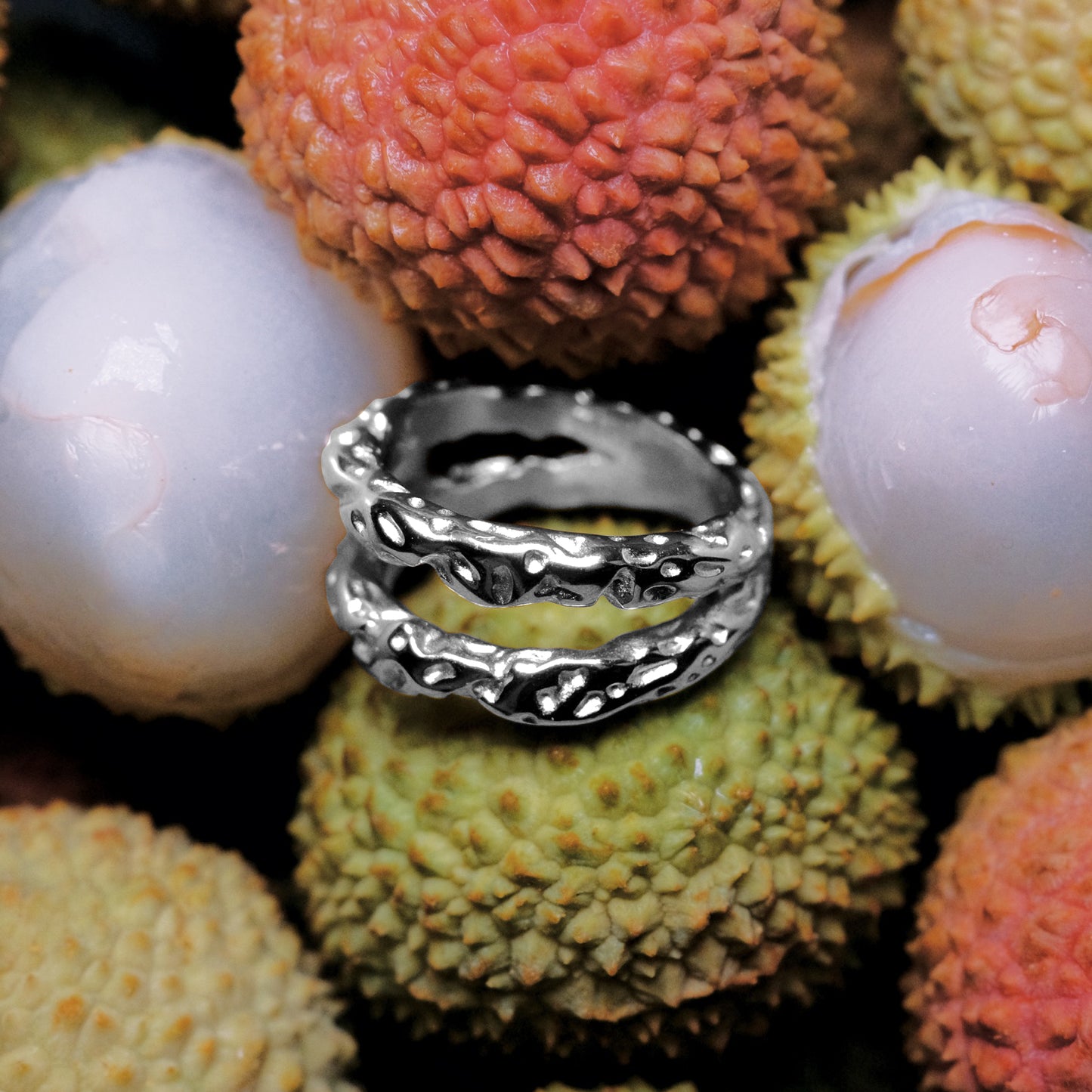 Silver Paisley Double Ring