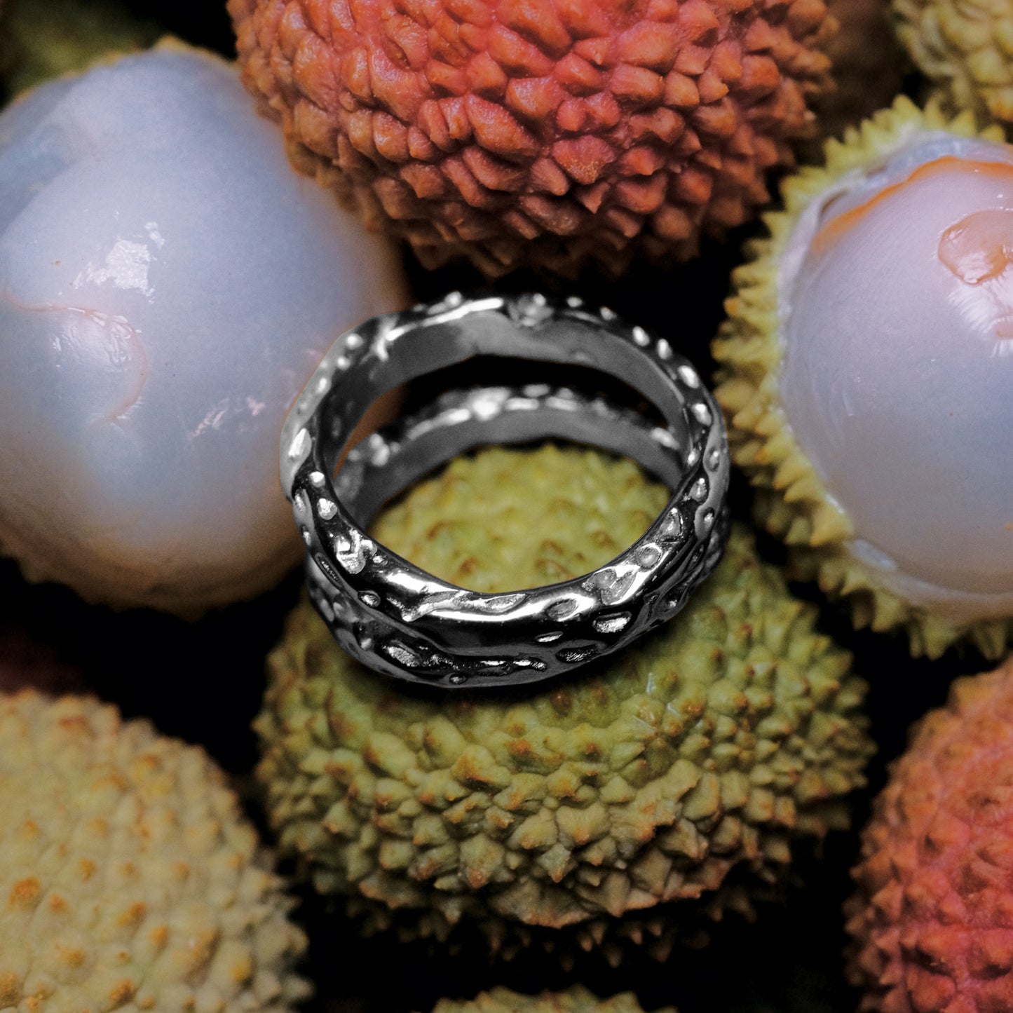 Silver Paisley Double Ring