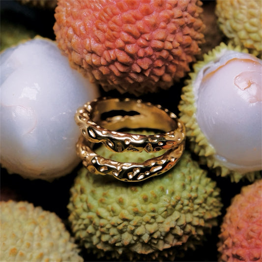 Gold Paisley Double Ring
